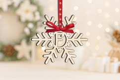 Laser SVG Letter F Christmas Ornament Gift Alphabet Monogram Product Image 1