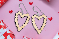 Laser SVG Love Heart Earrings Valentine Gift Romance Present Product Image 1