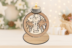 Laser SVG Nativity Candle Holder House Decor Holiday Gift Product Image 1