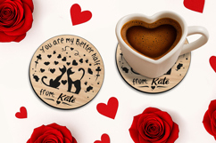 Laser SVG Romantic Coaster St. Valentine Day Love Present Product Image 1