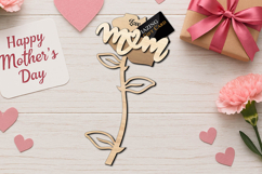 Laser SVG Rose Mother's Day Gift Card Money Holder Present Product Image 1