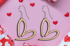 Laser SVG Simple Love Heart Earrings Gift St Valentine's Day Product Image 1