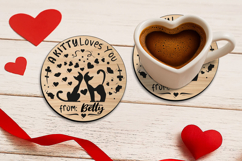 Laser SVG St. Valentine Day Coaster Romantic Love Present Product Image 1