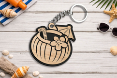 Laser SVG Summer Keychain Cocktail Present Accessory Gift Product Image 1