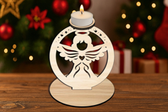 Laser SVG Winged Angel Candle Holder House Decor Present Product Image 1