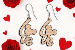 Laser Valentine SVG Love Text Earrings Gift Present Romance Product Image 1