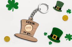 Leprechaun Hat Coin Holder Keychain SVG Patrick Day Laser Product Image 1