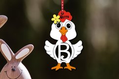 Letter B Chicken Easter Basket Name Tag Holiday Ornament SVG Product Image 1