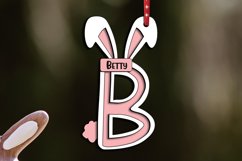 Letter B Easter Laser Basket Tag Ornament SVG Bunny Tail Product Image 1