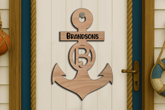 Letter B SVG Anchor Nautical Family Door Hanger Sea Alphabet Product Image 1