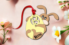 Letter B SVG Bunny Easter Egg Basket Tag Ornament Gift Laser Product Image 1