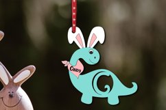 Letter C Easter Dino SVG Laser Cut Holiday Basket Name Tag Product Image 1