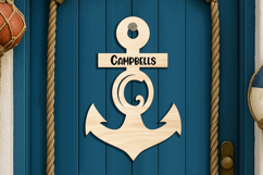 Letter C SVG Door Hanger Anchor Nautical Ocean Home Decor Product Image 1