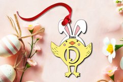 Letter D Chicken Bird Easter Basket Name Tag Ornament SVG Product Image 1