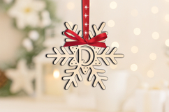 Letter D Christmas Ornament Alphabet Monogram Laser SVG Gift Product Image 1