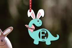 Letter E Dino Easter Basket Name Tag Holiday Laser Cut SVG Product Image 2