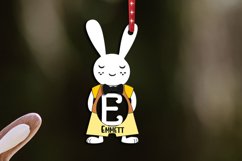 Letter E Easter Male Bunny Basket Tag Ornament SVG Laser Product Image 1