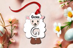 Letter G Lamb Sheep Easter Ornament SVG Basket Name Tag Gift Product Image 1