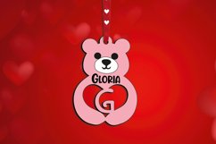 Letter G Valentine Day Love Bear Gift Laser Alphabet SVG Product Image 1