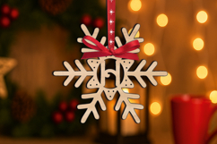 Letter H SVG Christmas Ornament Alphabet Monogram Laser Gift Product Image 1