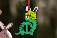 Letter I Easter Holiday Dino Basket Name Tag Egg SVG Laser Product Image 1