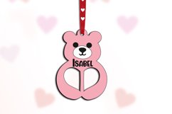 Letter I Love Bear SVG Valentines Day Gift Laser Alphabet Product Image 1