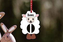 Letter I Sheep Easter Ornament Lamb SVG Basket Name Tag Gift Product Image 1
