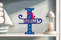 Letter I SVG Laser Alphabet Mermaid Maritime Ocean Sea Decor Product Image 1