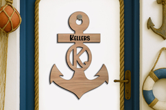 Letter K Alphabet Door Hanger SVG Sea Anchor Nautical Family Product Image 3