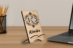 Letter K SVG Laser Phone Holder Monogram Stand Alphabet Gift Product Image 1