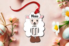 Letter M Lamb SVG Sheep Easter Ornament Basket Name Tag Gift Product Image 1