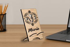 Letter M Phone Holder SVG Monogram Stand Alphabet Gift Laser Product Image 1