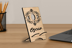 Letter O SVG Phone Holder Laser Gift Monogram Stand Alphabet Product Image 1
