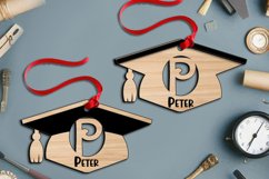Letter P SVG Laser Cut Graduation Ornament School Academy Product Image 2