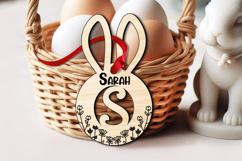 Letter S Basket SVG Bunny Tag Ornament Laser Easter Flowers Product Image 1