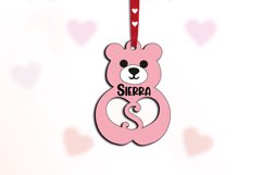 Letter S Gift Love Bear SVG Valentines Day Laser Alphabet Product Image 1