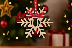 Letter U Alphabet SVG Holiday Laser Gift Christmas Ornament Product Image 1