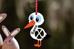 Letter X Easter Stork SVG Basket Name Tag Ornament Holiday Product Image 1