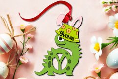 Letter Y Easter Dino SVG Ornament Hanger Basket Tag Name Product Image 1