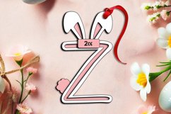 Letter Z Easter Ornament Laser Basket Tag SVG Bunny Gift Product Image 1