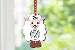 Letter Z Sheep Lamb Gift Tag Easter Basket Name Ornament SVG Product Image 1
