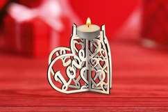 Love Candle Holder Laser SVG Valentine's Day Romantic Gift Product Image 1