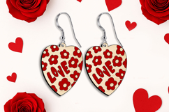 Love Flowers Valentine Earrings SVG Laser Romantic Present Product Image 1