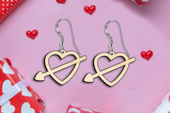Love Heart Arrow Earrings Valentine SVG Laser Romance Gift Product Image 1