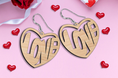Love Heart Valentine Earrings SVG Laser Gift Romance Present Product Image 1