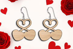 Love Hearts Cherry Earring Valentine SVG Laser Gift Present Product Image 1