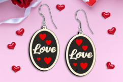 Love Romantic Valentine Earring SVG Laser Gift Present Heart Product Image 1