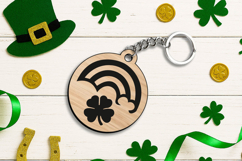 Lucky Rainbow Charm Keychain SVG Patrick Day Laser Present Product Image 1