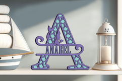 Mermaid Laser SVG Letter A Alphabet Maritime Ocean Sea Decor Product Image 1