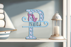 Mermaid Shape SVG Letter P Alphabet Ocean Laser Maritime Sea Product Image 1